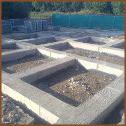 GROUND BEAMS SHUTTERED OUT OF GROUND